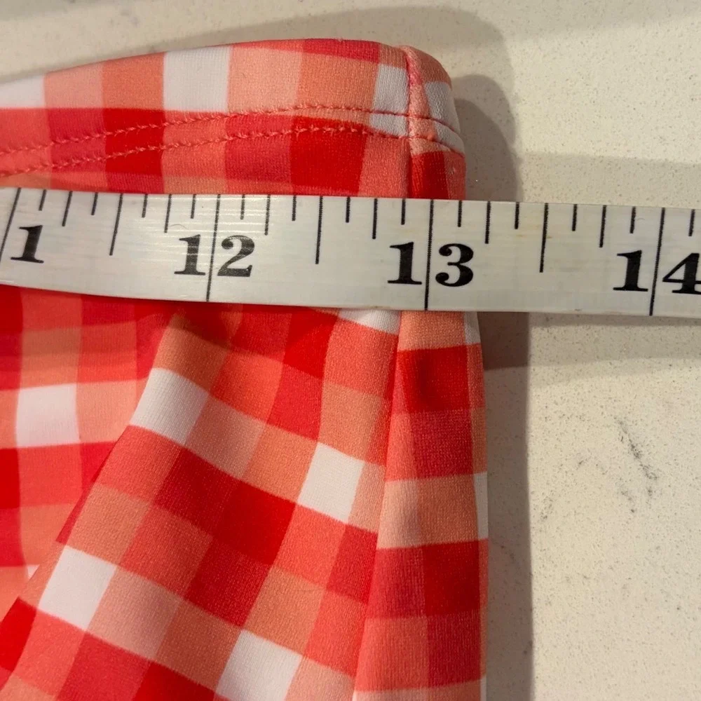 Miraclesuit x Talbots Red Gingham High Waist Bikini Bottoms Light Control 10 NEW